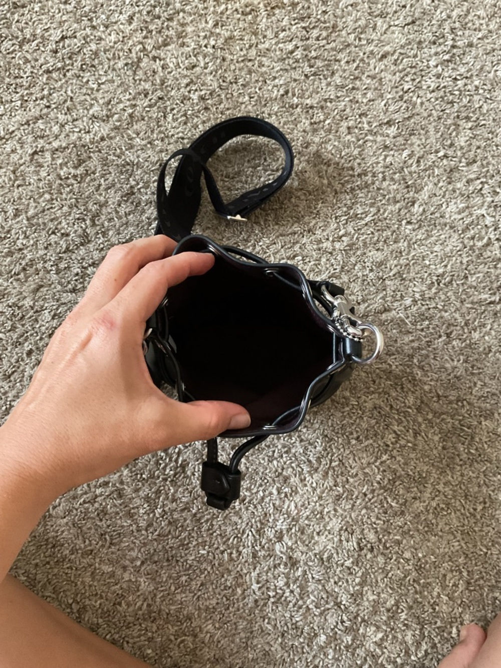 Coach Black Leather Mini Bucket Bag Crossbody - Picture 4 of 6